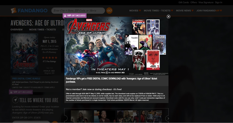 Illustration for article titled Free Digital Comics Bundle When You Buy AoU Tickets From Fandango (US)
